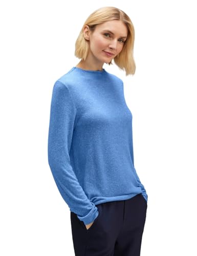STREET ONE Damen A320674 Langarmshirt, Intense Gentle Blue Melange, 44 von STREET ONE