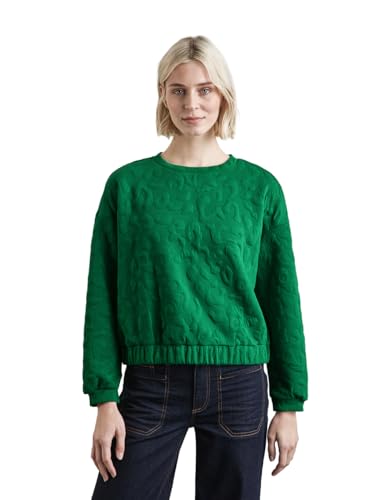 STREET ONE Damen A303055 Oversize Leo-Sweater,Grün, 42 von STREET ONE