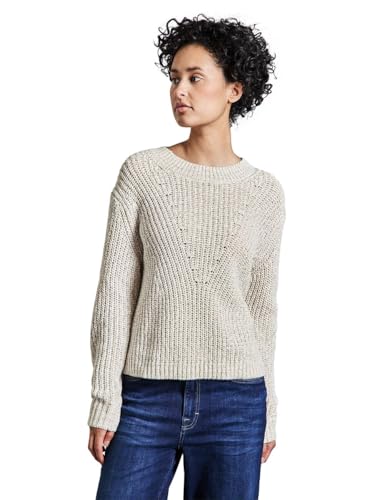 STREET ONE Damen A303149 Pullover Mit Strickmuster, Cloud Cream Mel., 40 EU von Street One