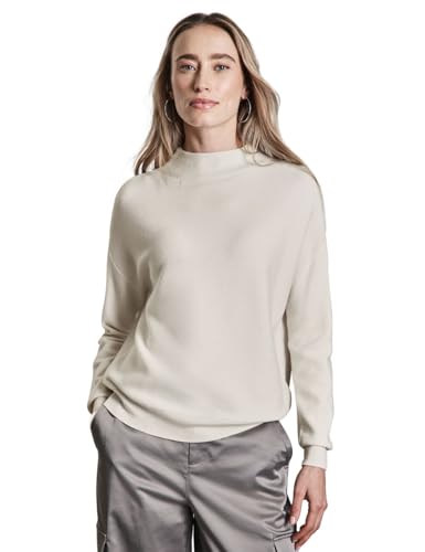 STREET ONE Damen A302975 Pullover Mit Turtleneck, Cream White Melange, 34 EU von Street One