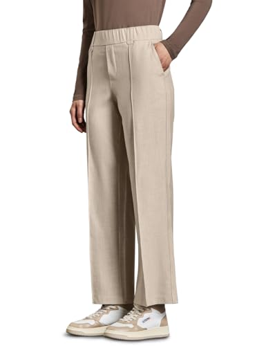 STREET ONE Damen A378789 Straight Leg Melange-Hose, Sheer Beige Mel., 42W / 30L EU von STREET ONE