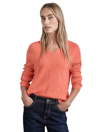 STREET ONE Damen A302769 Strukturpullover, Peachwood Orange Melange, 42 EU von STREET ONE