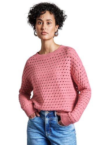 STREET ONE Damen A303178 Strukturpullover, Sugar Coral Mel., 44 EU von STREET ONE