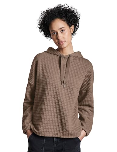 STREET ONE Damen A322580 Strukturshirt Mit Kapuze, Honey Sand, 42 EU STREET ONE Damen A322580 Strukturshirt Mit Kapuze, Honey Sand, 42 EU von Street One
