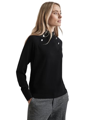 STREET ONE Damen A303045 Pullover mit Knopfdetails,Schwarz, 38 von Street One