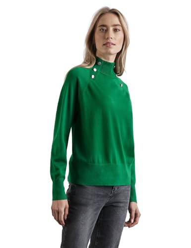 STREET ONE Damen A303045 Pullover mit Knopfdetails,Grün, 38 von Street One