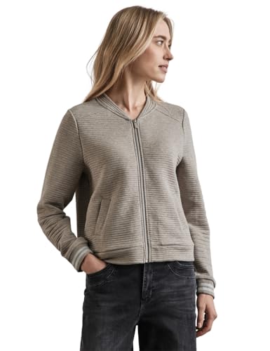 STREET ONE Damen A322502 Sweatjacke, Breezy Beige Mel., 44 EU von Street One