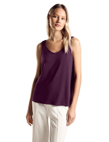 STREET ONE Damen A321661 Top Mit V-Neck, Dark Berry Purple, 38 EU von STREET ONE
