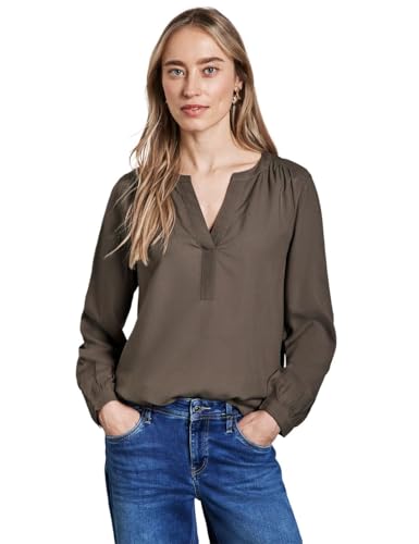 STREET ONE Damen A345112 Tunika In Unifarbe, Muddy Brown, 36 EU von STREET ONE