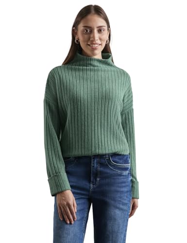 STREET ONE Damen A322507 Shirt Mit Rippstruktur, Sunlit Green Mel., 38 EU von STREET ONE