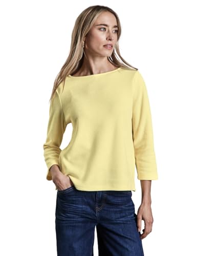 STREET ONE Damen A322511 Shirt Mit U-Boot-Ausschnitt, Mellow Yellow, 46 EU von STREET ONE