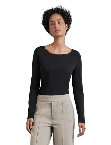 STREET ONE Damen A322291 Shirt Mit U-Boot-Ausschnitt, Schwarz, 34 EU von STREET ONE