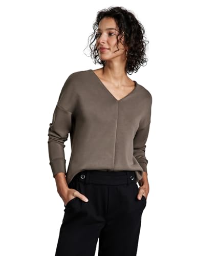 STREET ONE Damen A322805 Silk-Look Shirt, Muddy Brown, 44 EU STREET ONE Damen A322805 Silk-Look Shirt, Muddy Brown, 44 EU von Street One