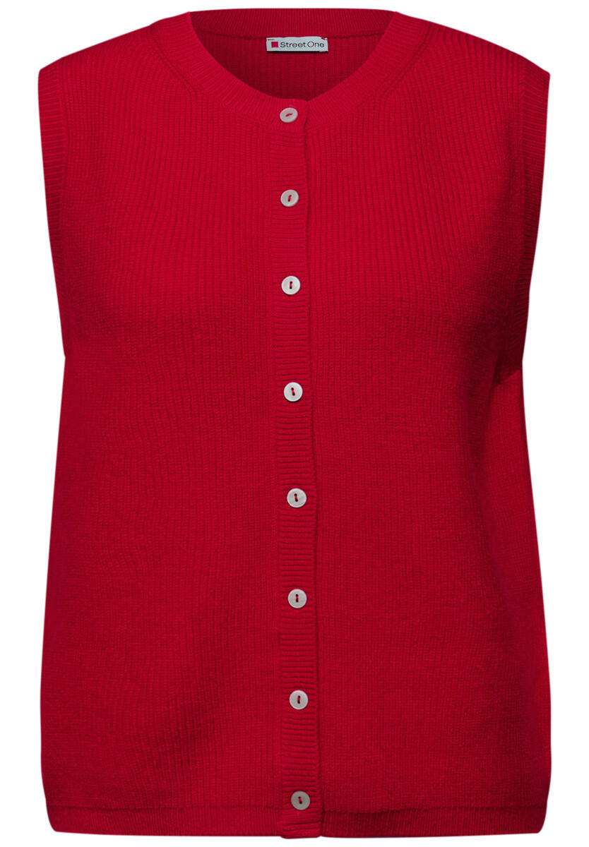 Street One - Ärmelloser Cosy Cardigan rot - Gr. - 40 von Street One