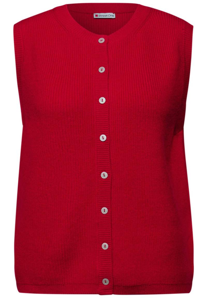 Street One - Ärmelloser Cosy Cardigan rot - Gr. - 40 von Street One