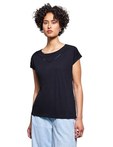 Street One Damen 3226375 Shirt mit Deko-Tape, Deep Blue, 46 Street One Damen 3226375 Shirt mit Deko-Tape, Deep Blue, 46 von Street One