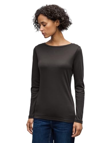 Street One Basic Langarmshirt Darkest Brown 42 von Street One
