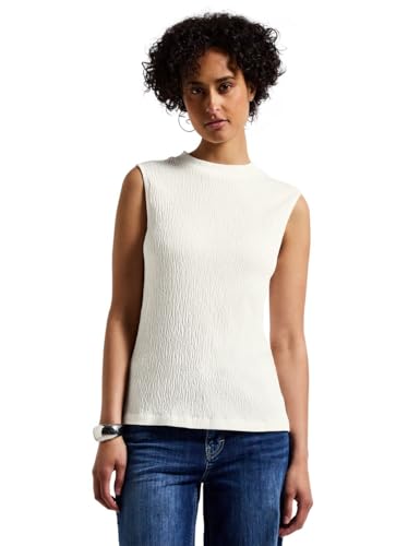 Street One Damen A323303 Strukturtop mit Turtleneck, Off White, 40 Street One Damen A323303 Strukturtop mit Turtleneck, Off White, 40 von Street One