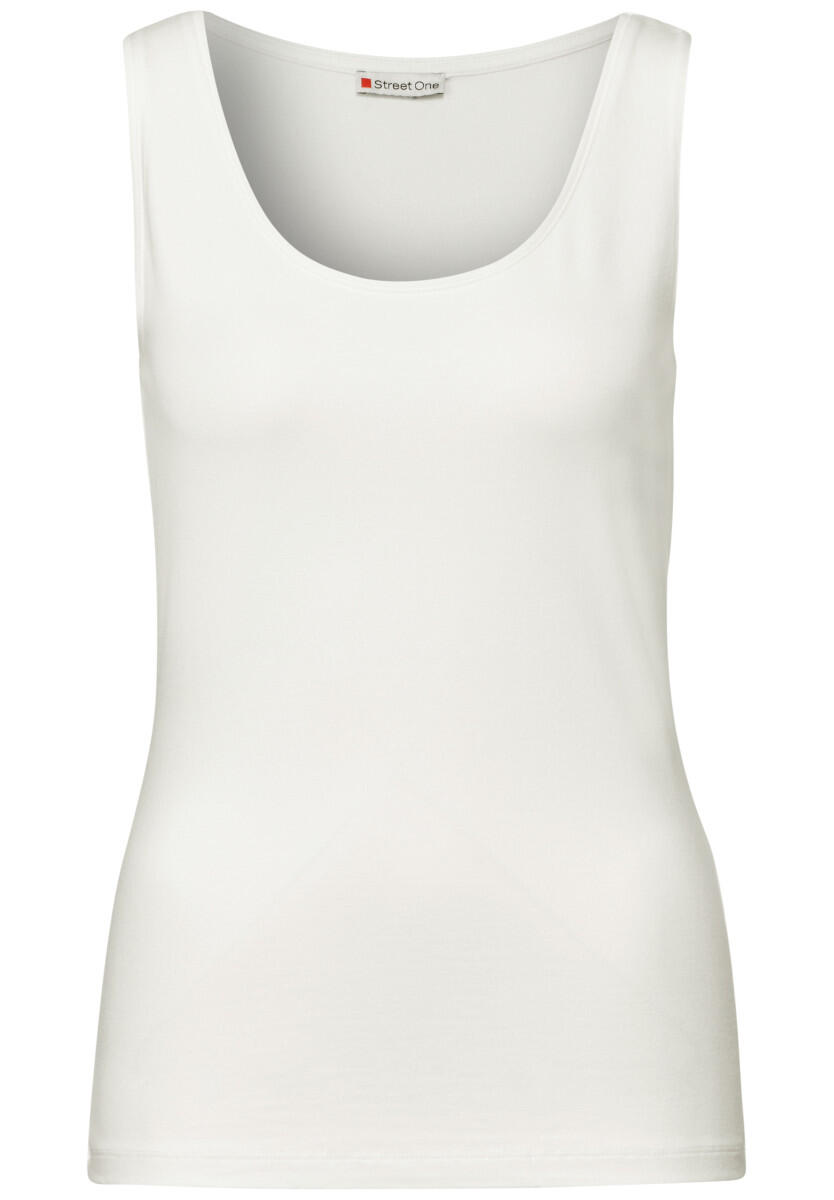 Street One - Basic Top in Unifarbe weiß - Gr. - 44 von Street One