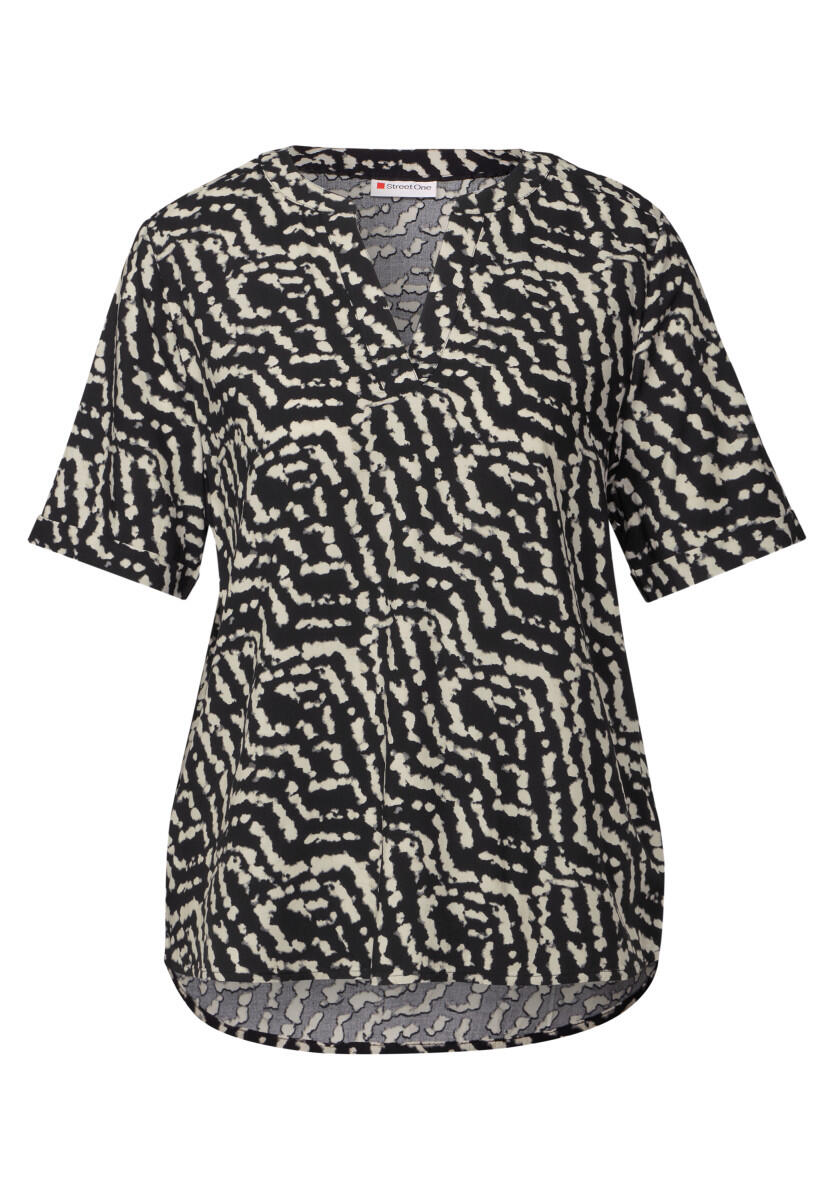 Street One - Bedruckte Bluse schwarz - Gr. - 40 von Street One
