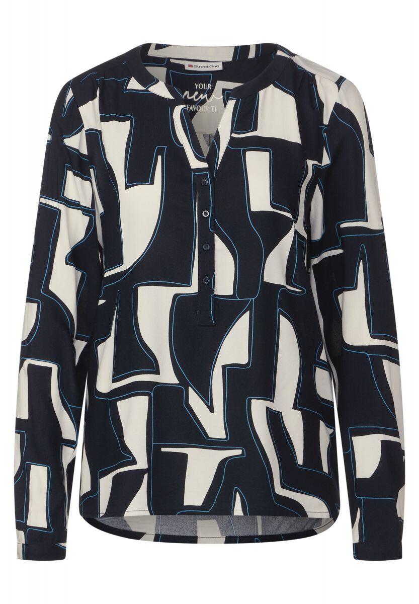 Street One - Bluse mit Print blau - Gr. - 34 von Street One