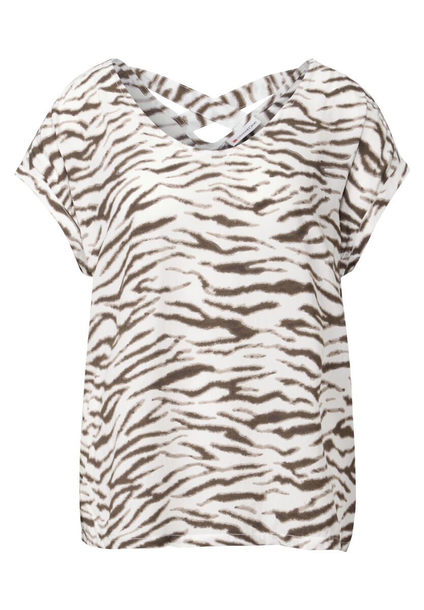 Street One - Bluse mit Rückenausschnitt beige/braun - Gr. - 38 von Street One