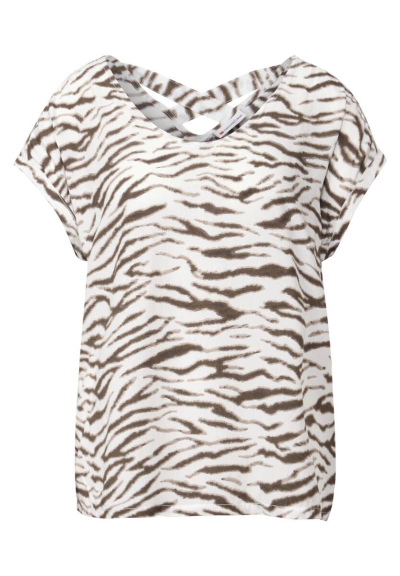 Street One - Bluse mit Rückenausschnitt beige/braun - Gr. - 38 von Street One