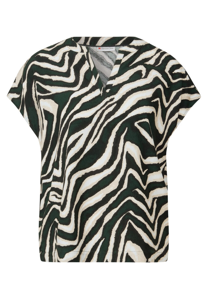 Street One - Bluse mit Zebra-Muster beige/grün - Gr. - 36 von Street One