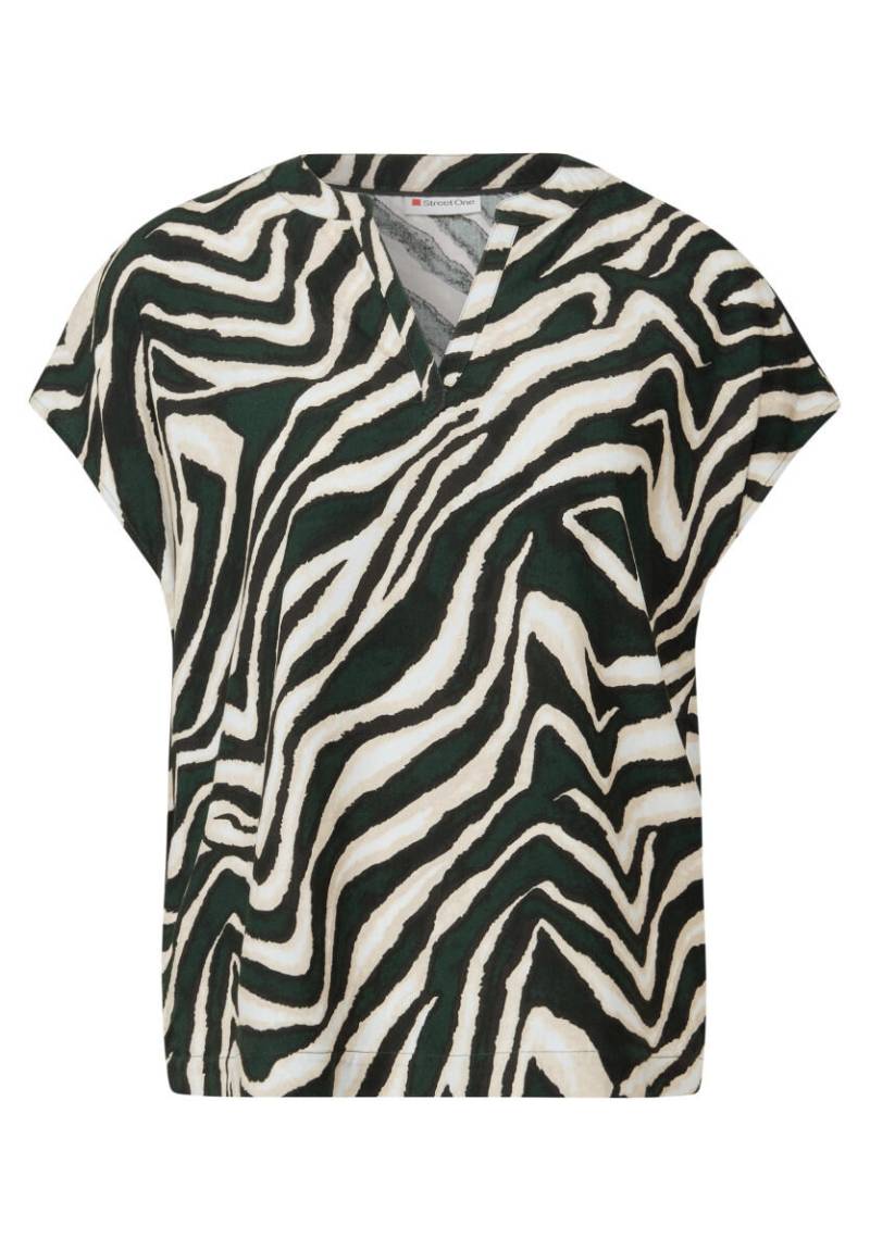 Street One - Bluse mit Zebra-Muster beige/grün - Gr. - 36 von Street One