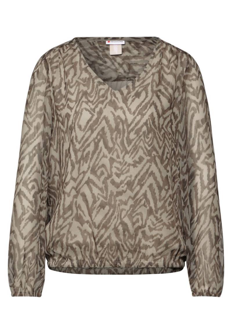 Street One - Chiffon-Bluse mit Raffung beige - Gr. - 44 von Street One