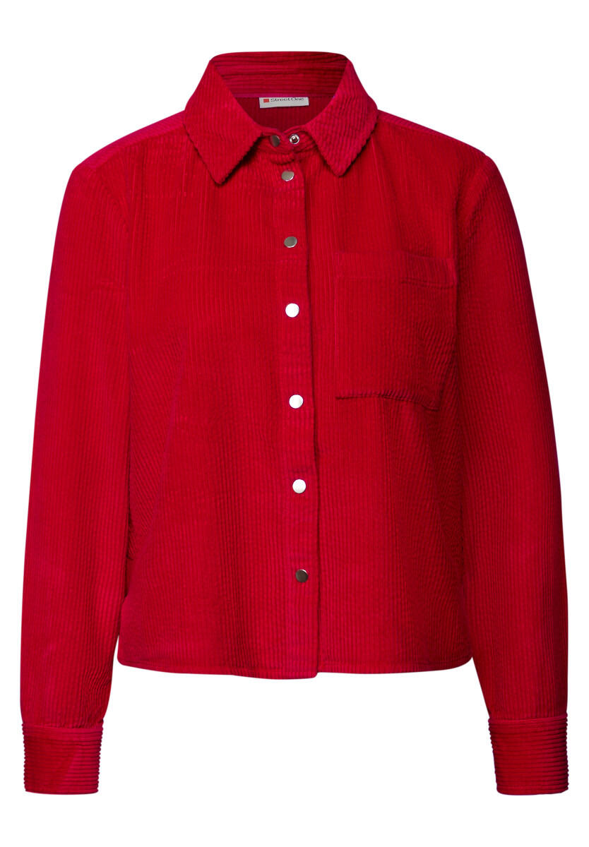 Street One - Cord Hemdbluse rot - Gr. - 40 von Street One