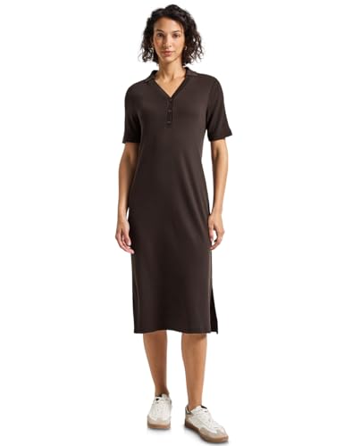 Street One Damen 1408920 Polokleid mit Rippstruktur, deep Roast Brown, 38 von Street One