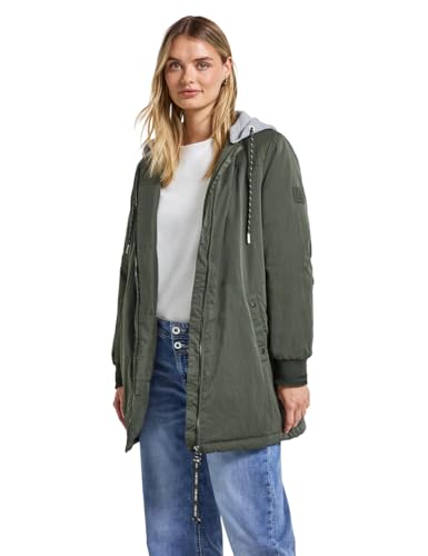 Street One Damen 2005351 Langer Blousun mit Kapuze, Cypress Green, 46 von Street One