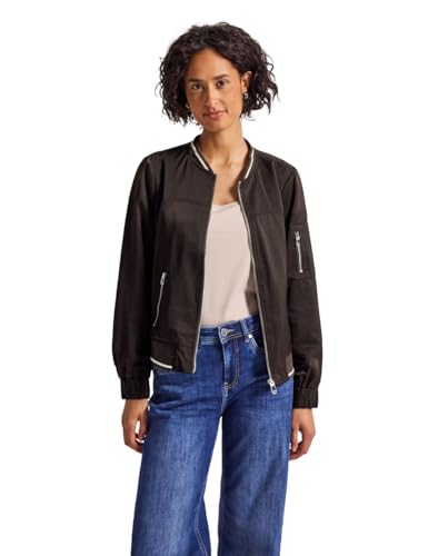 Street One Damen 2116755 Satin Blouson, deep Roast Brown, 46 von Street One