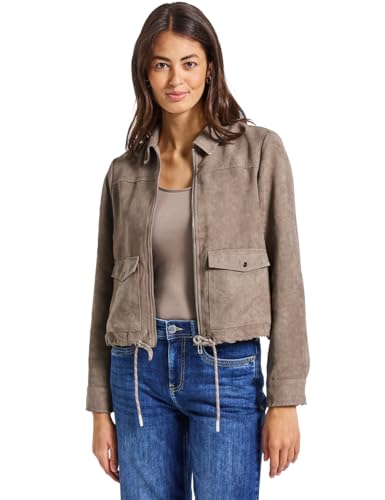 Street One Damen 2116757 Cordjacke mit Zipper, bark Brown, 42 von Street One