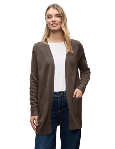 Street One Damen 2515344 Offener Cosy Cardigan, Dark Nomad Brown Mel, 38 von Street One