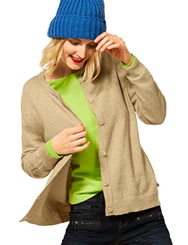 Street One Damen 253343 Strickjacke, Clear Sand Melange, 38 von Street One