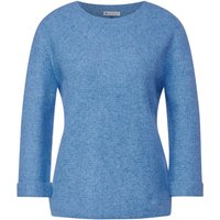 Street One Damen 3/4 Arm Pullover Round Neck Structure light blue melange 46 von Street One