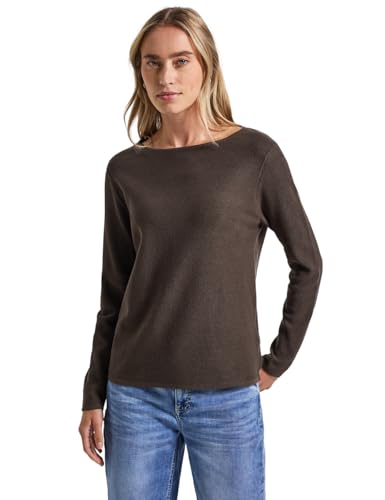 Street One Damen 3015493 Strukturpullover, Dark Nomad Brown Mel, 38 von Street One