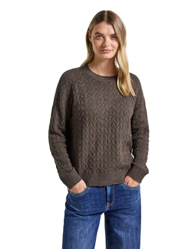 Street One Damen 3015494 Kuscheliger Strukturpullover, Dark Nomad Brown Mel, 42 von Street One
