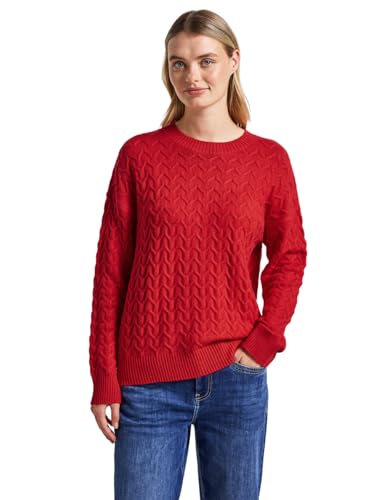 Street One Damen 3015494 Kuscheliger Strukturpullover, Racing red, 40 von Street One
