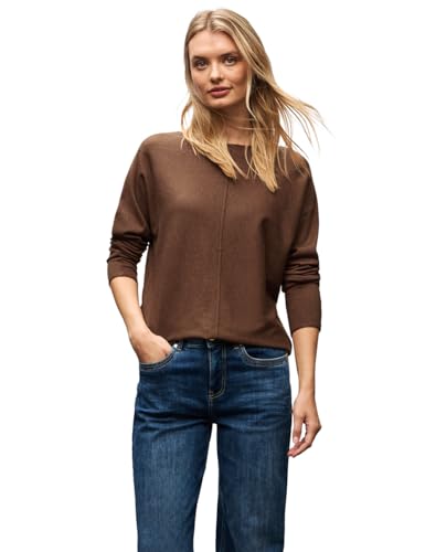 Street One Damen 3015504 Basic Dolman Pullover, Hazelnut Brown Mel, 44 von Street One