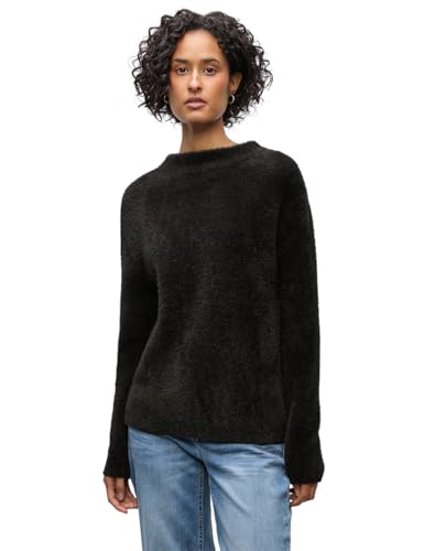 Street One Damen 3015603 Federgarn Pullover, Darkest Brown, 34 von Street One