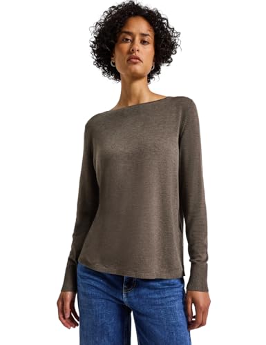 Street One Damen 3015618 Basic Pullover, Nomad Brown Mel, 46 von Street One