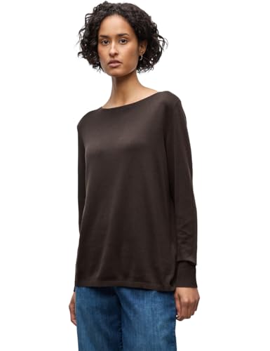 Street One Damen 3015618 Basic Pullover, deep Roast Brown, 38 von Street One