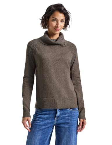 Street One Damen 3015724 Pullover mit Stehkragen, Nomad Brown Mel, 36 von Street One
