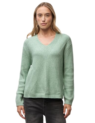Street One Damen 3015726 V-Neck Strukturpullover, Serene Green Mel, 38 von Street One