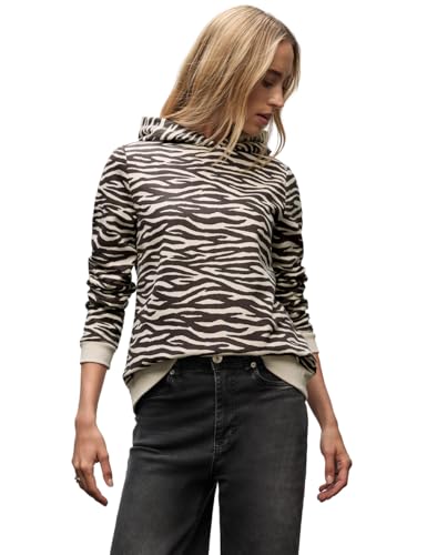 Street One Damen 3017254 Gemusterter Hoodie, deep Roast Brown, 40 von Street One