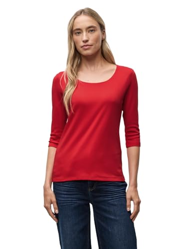 Street One Damen 3116816 Basic T-Shirt mit 3/4 Arm, Racing red, 38 von Street One