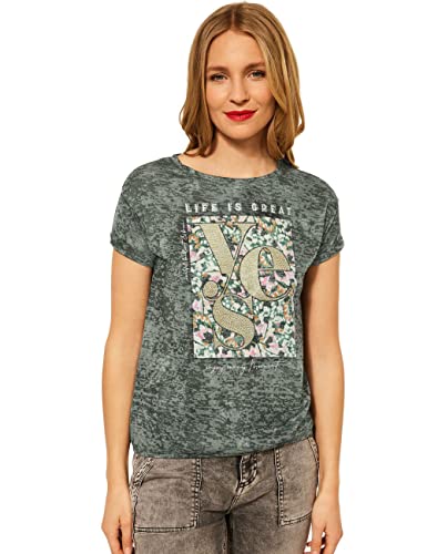 Street One Damen 317591 T-Shirt, bassy Olive, 36 von Street One